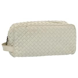 Autre Marque-BOTTEGA VENETA INTRECCIATO Clutch Bag Leather White 174361 auth 67355-White