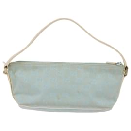 Gucci-Custodia per accessori in tela GUCCI GG azzurro bianco 039 1103 auth 67400-Bianco,Blu chiaro