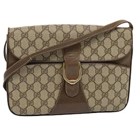 Gucci-GUCCI GG Supreme Shoulder Bag PVC Beige Auth 67420-Beige