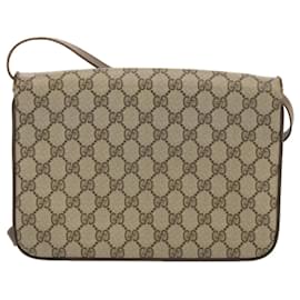Gucci-GUCCI GG Supreme Shoulder Bag PVC Beige Auth 67420-Beige