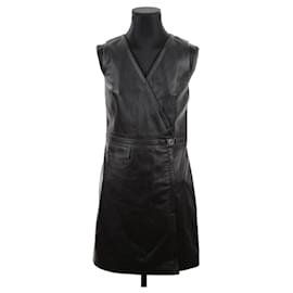 Hugo Boss-Couro sobre vestido-Preto