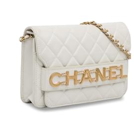 Chanel-CHANEL Bolsos Cartera con cadena-Blanco