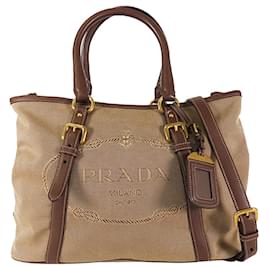 Prada-PRADA Handbags Logo-Brown