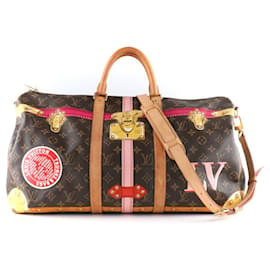 Louis Vuitton-LOUIS VUITTON Borse da viaggio Keepall-Marrone