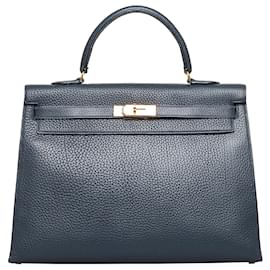 Hermès-HERMES Handtaschen Kelly 35-Blau