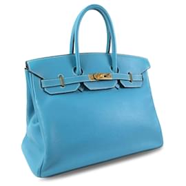 Hermès-HERMES Handbags Birkin 35-Blue