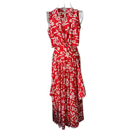 Maje-Langes Kleid von Maje-Weiß,Rot