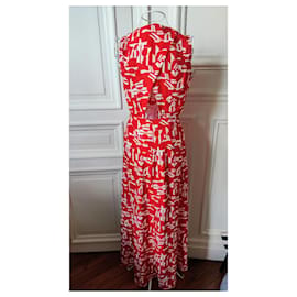 Maje-Long dress by Maje-White,Red