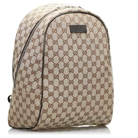Gucci-Carteira de mochilas GUCCI com corrente atemporal/clássico-Marrom