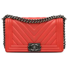 Chanel-CHANEL Bolsas Menino-Vermelho