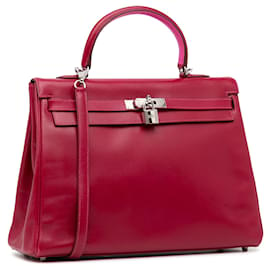 Hermès-HERMES Handbags Kelly-Red