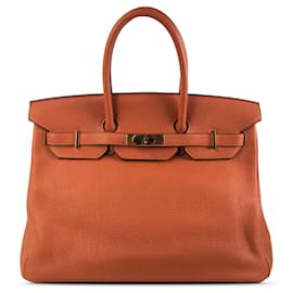 Hermès-HERMES Handbags Birkin 35-Orange