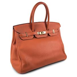 Hermès-HERMES Handbags Birkin 35-Orange