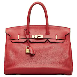 Hermès-HERMES Handbags Birkin 35-Red