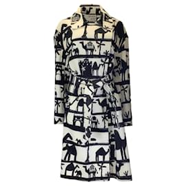 Autre Marque-Prune Goldschmidt Ivoire / Trench-coat en coton imprimé camel noir-Écru