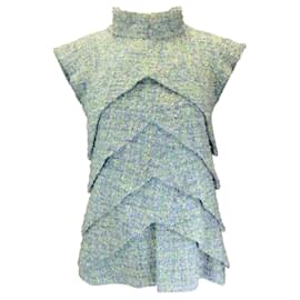 Autre Marque-Chanel green / Blue / Yellow / White Fantasy Tweed Top-Multiple colors