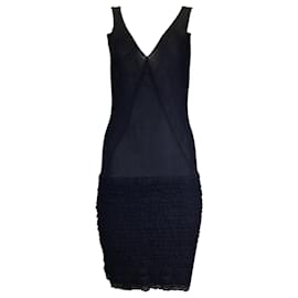 Autre Marque-Chanel Black Ruffled Sleeveless Knit Tank Dress-Black