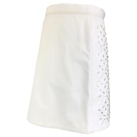 Autre Marque-Koche Ivory Crystal Embellished Mini Skirt-Cream
