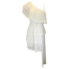 Autre Marque-Vestido midi plisado blanco con un solo hombro de Koche-Blanco