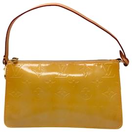 Autre Marque-Bolso de mano de cuero Vernis con monograma amarillo de Louis Vuitton-Amarillo