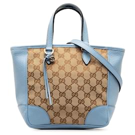 Gucci-Blaue Bree-Schultertasche aus Gucci-GG-Canvas-Blau