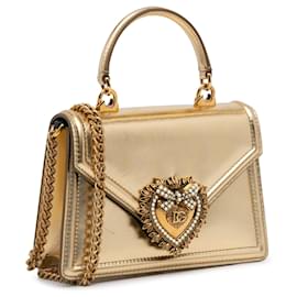 Dolce & Gabbana-Gold Dolce&Gabbana Devotion Bag Satchel-Golden
