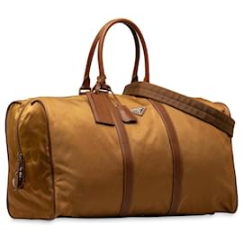 Prada-Brown Prada Tessuto Travel Bag-Brown