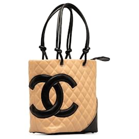 Chanel-Bolsa de ombro Chanel média Cambon Ligne marrom-Marrom