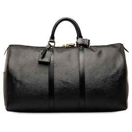 Louis Vuitton-Keepall Epi Louis Vuitton noir 55 Sac de voyage-Noir