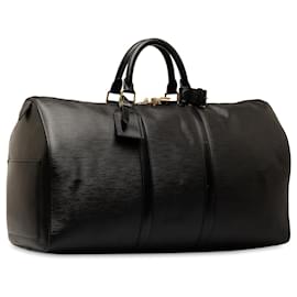 Louis Vuitton-Keepall Epi Louis Vuitton noir 55 Sac de voyage-Noir