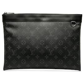 Louis Vuitton-Black Louis Vuitton Monogram Eclipse Discovery Pochette GM Clutch Bag-Black