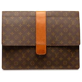 Louis Vuitton-Brown Louis Vuitton Monogram Lena Porte Documents Envelope Briefcase Business Bag-Brown