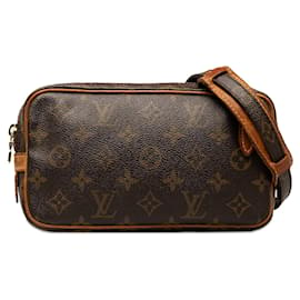 Louis Vuitton-Borsa a tracolla Marly Bandouliere con pochette monogramma Louis Vuitton marrone-Marrone