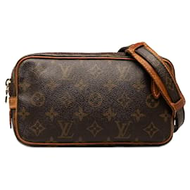Louis Vuitton-Brown Louis Vuitton Monogram Pochette Marly Bandouliere Crossbody Bag-Brown
