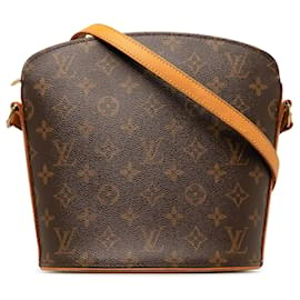 Louis Vuitton-Bolso bandolera Louis Vuitton marrón con monograma Drouot-Castaño