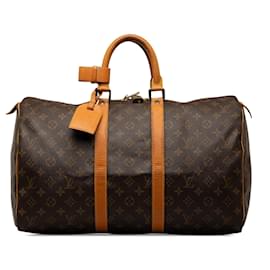 Louis Vuitton-Keepall marrom do monograma Louis Vuitton 45 Mala de viagem-Marrom