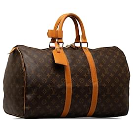 Louis Vuitton-Keepall marrom do monograma Louis Vuitton 45 Mala de viagem-Marrom