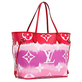 Louis Vuitton-Lilafarbene Louis Vuitton-Einkaufstasche „Escale Neverfull MM“ mit Monogramm-Lila
