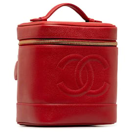 Chanel-Beauty case CC Caviar rosso di Chanel-Rosso