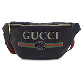 Gucci-Riñonera negra con logo de Gucci-Negro
