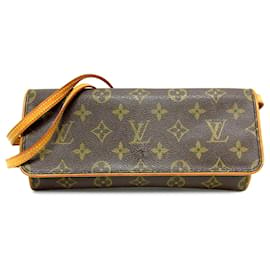Louis Vuitton-Brown Louis Vuitton Monogram Pochette Twin GM Crossbody Bag-Brown