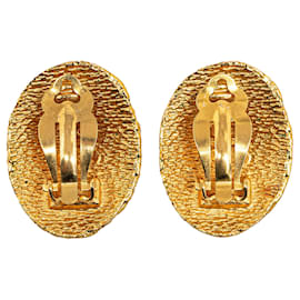 Chanel-Pendientes de clip Chanel CC dorados-Dorado