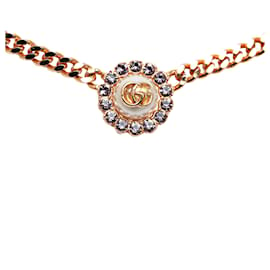 Gucci-Gold Gucci lined G Flower Necklace-Golden