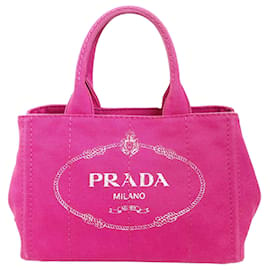 Prada-Sac à main rose Prada Canapa avec logo-Rose