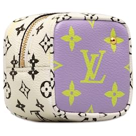 Louis Vuitton-Bolsa de moedas roxa Louis Vuitton monograma gigante Porte Monet Cube-Roxo