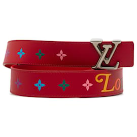 Louis Vuitton-Red Louis Vuitton Monogram New Wave Belt-Red