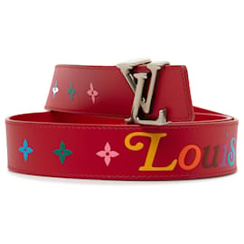 Louis Vuitton-Red Louis Vuitton Monogram New Wave Belt-Red