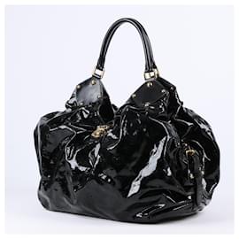 Louis Vuitton-Louis Vuitton Black Mahina Patent Leather Limited Edition Surya XL Bag M95796-Black