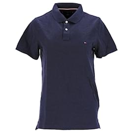 Tommy Hilfiger-Mens Pure Cotton Slim Fit Polo-Navy blue