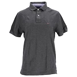 Tommy Hilfiger-Polo de corte regular con tapeta de dos botones para hombre-Gris